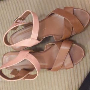 Chinese Laundry Color block Wedge Sandals .  Usual wear.